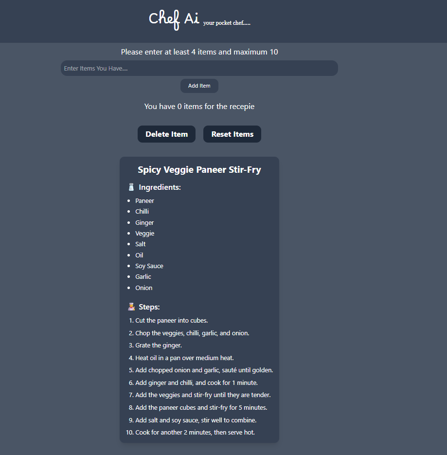 Chef Ai, your personal AI chef. I'm excited to help you create amazing recipes - by iamprashu